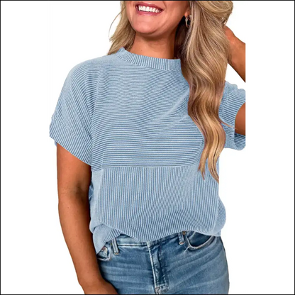 Myosotis Mock Neck T-shirt: Chic & Effortless Style - t Shirts