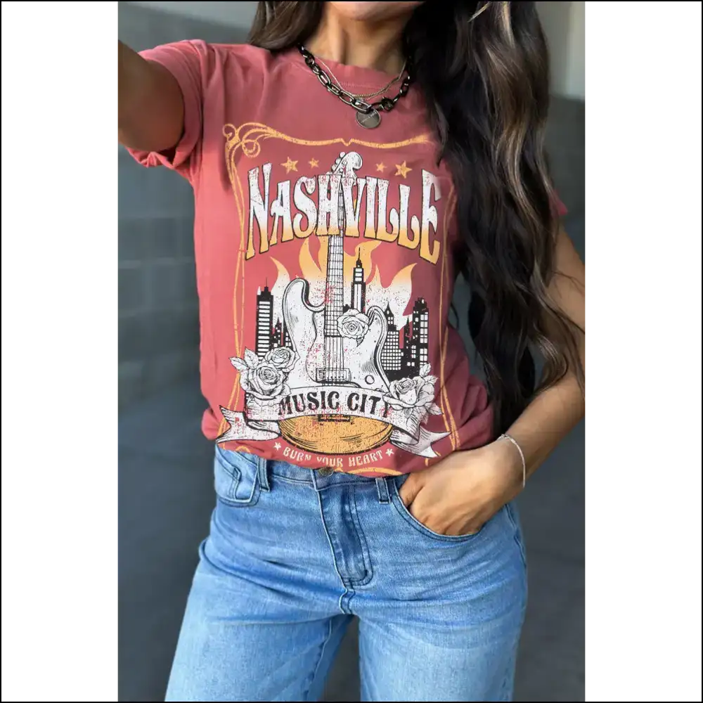 Mineral Red Nashville Music City Retro Tee - t Shirts