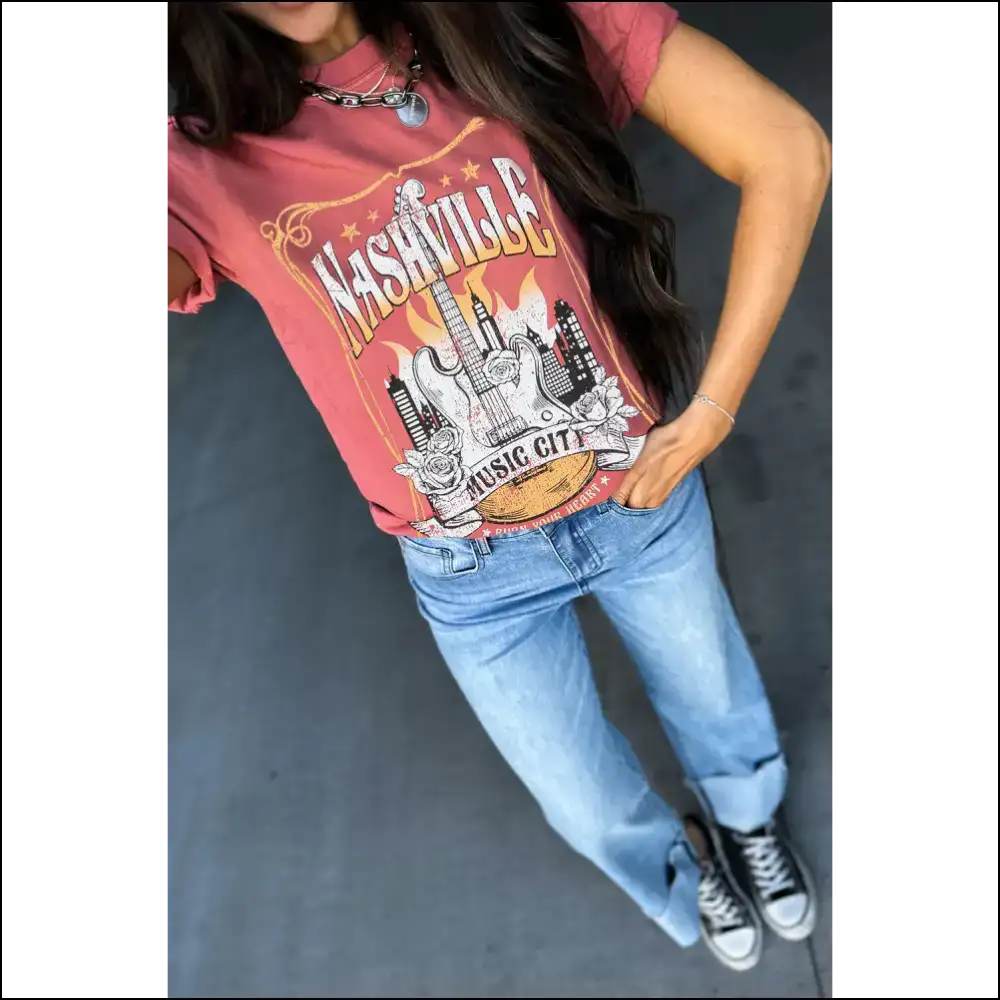 Mineral Red Nashville Music City Retro Tee - t Shirts