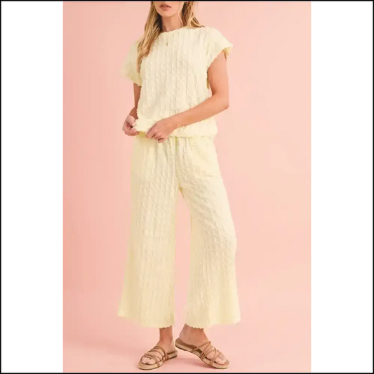 Apricot Lattice Pants Set: Wide Leg so Comfy You’ll Ditch your Therapist 😂 / s Two Piece Sets