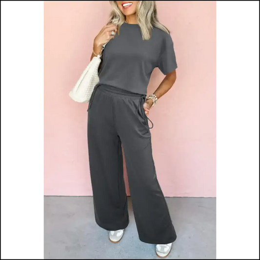 Chic Dark Grey Crewneck: Pants so Comfy Youll Never Leave 😈 Needful Things / s Two Piece Sets