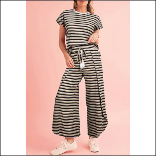 Rainbow Tee Pants Set: Slayin Fabulous one Stripe at a Time! Needful Things 🌈 - Two Piece Sets