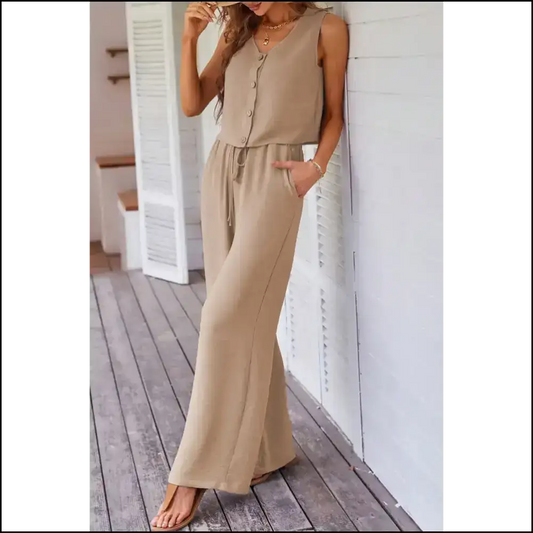 Goat Buttoned Vest Wide Leg Pants Set: Baaa Dass Needful Things Style 🐐👖 / s Two Piece Sets