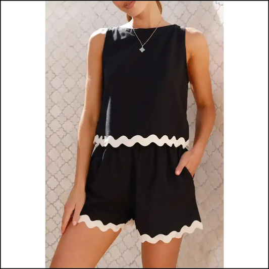 Chic Black Ricrac: Needful Things’ Fabulous Summer Fit 🖤🔥 / s Two Piece Shorts Sets