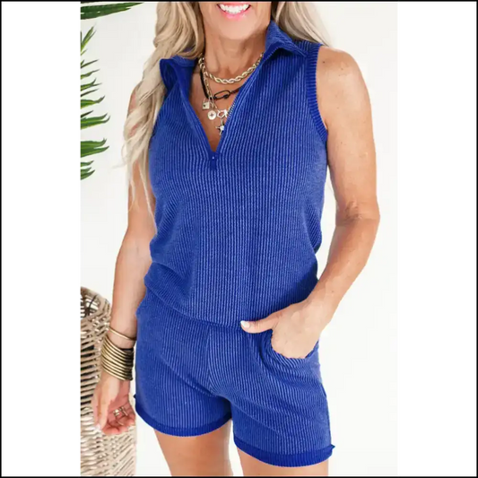 Sky Blue Corded: Needful Things’ Comfy Chic Set 💙 Prepare to Slay! - s - Two Piece Shorts Sets