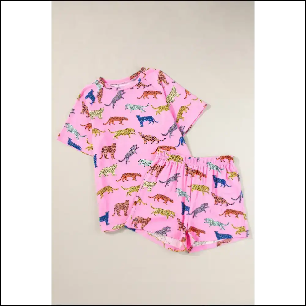 Pink Cheetah Print: so Fetch it Hurts 🐆 Needful Things Two Piece Shorts Sets