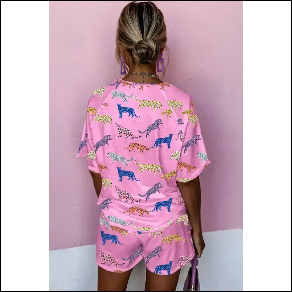 Pink Cheetah Print: so Fetch it Hurts 🐆 Needful Things Two Piece Shorts Sets