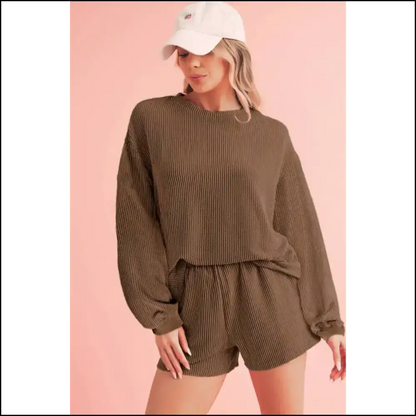 Chestnut Corded Cutie: Netflix and Chill 🌰 Needful Things Fiery Red / s Two Piece Shorts Sets