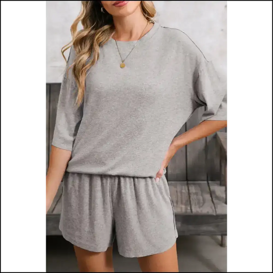 Graytness: your Chic Gray Shorts Set Awaits! 😈 Needful Things - s - Two Piece Sets
