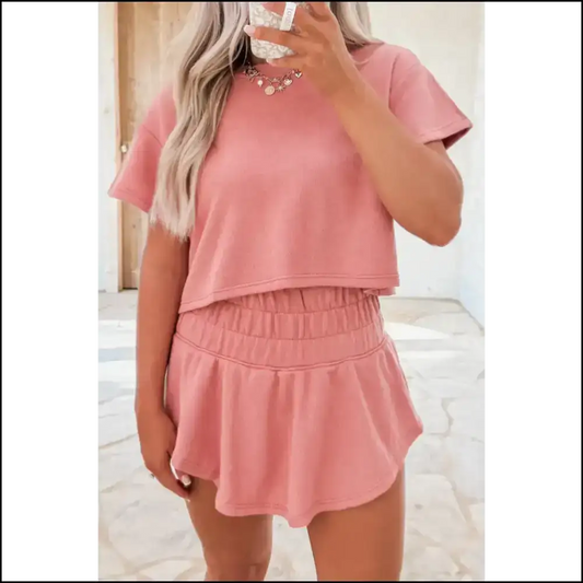 Blossom Cropped Tee Set: Needful Things Made Chic 🌸💀 / s Two Piece Shorts Sets