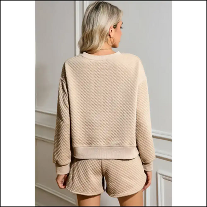 Parchment Diamond Quilted: Netflix & Chill 👑 Needful Things - Two Piece Shorts Sets