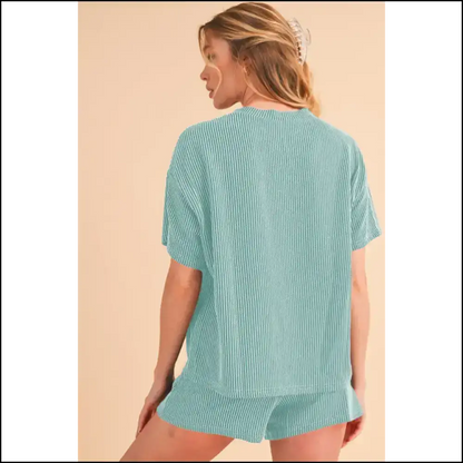 Iceland Blue Ribbed: so Comfy Youll Forget Pants 💙 Needful Things Two Piece Shorts Sets
