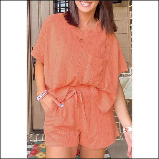 Pale Chestnut Textured: too Cute to Function 🌰 Needful Things - Two Piece Shorts Sets