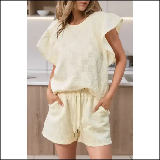 Ruffle Sleeve Tee & Shorts: Slay Queen 👑 (needful Things) Two Piece Shorts Sets