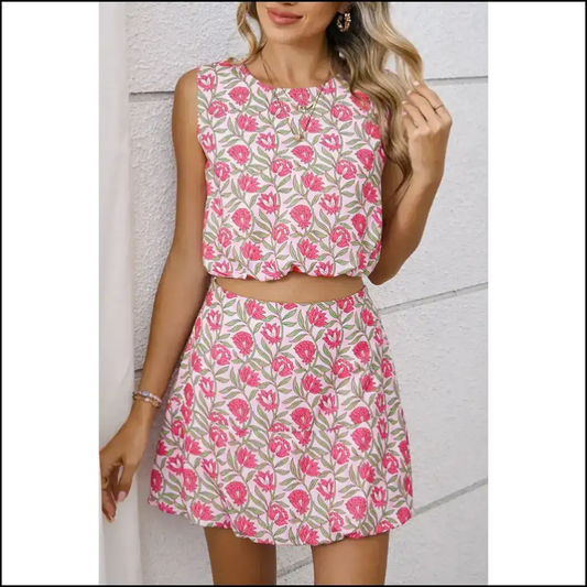 Pink Boho Floral: Ready to Slay Babe! 🌸 Needful Things / s Two Piece Skirt Sets