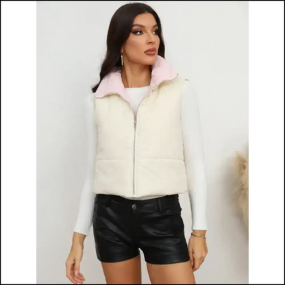 Chic Zip-up Collared Vest