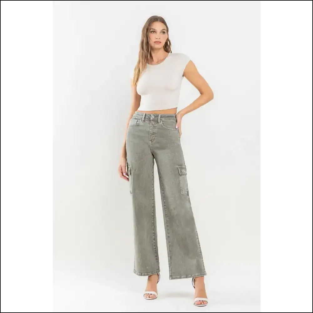 90s Vibes: Get your Super High Rise Cargo Jeans & Flash that Waist! 😎💥 - on Sale Worldwide Shipping