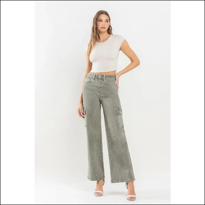 90s Vibes: Get your Super High Rise Cargo Jeans & Flash that Waist! 😎💥 - on Sale Worldwide Shipping