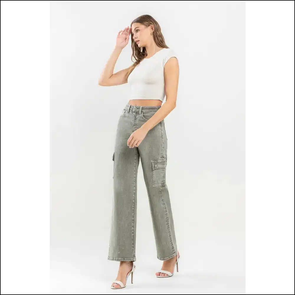 90s Vibes: Get your Super High Rise Cargo Jeans & Flash that Waist! 😎💥 - on Sale Worldwide Shipping