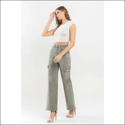 90s Vibes: Get your Super High Rise Cargo Jeans & Flash that Waist! 😎💥 - on Sale Worldwide Shipping
