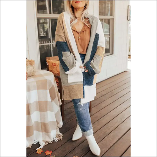 Colorblock Knit Cardigan: Needful Things Gorgeous! 😂 - Multicolor / 1x - Plus Size Sweaters&cardigans Sweaters & Cardigans on Sale