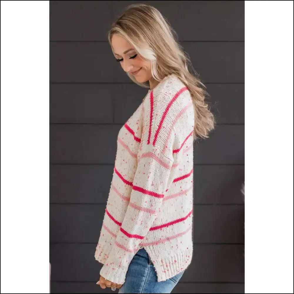 Chic Pink Stripe Sweater: Finally Fabulous! Needful Things 😉 - Plus Size Sweaters&cardigans Sweaters & Cardigans on Sale Worldwide Shipping