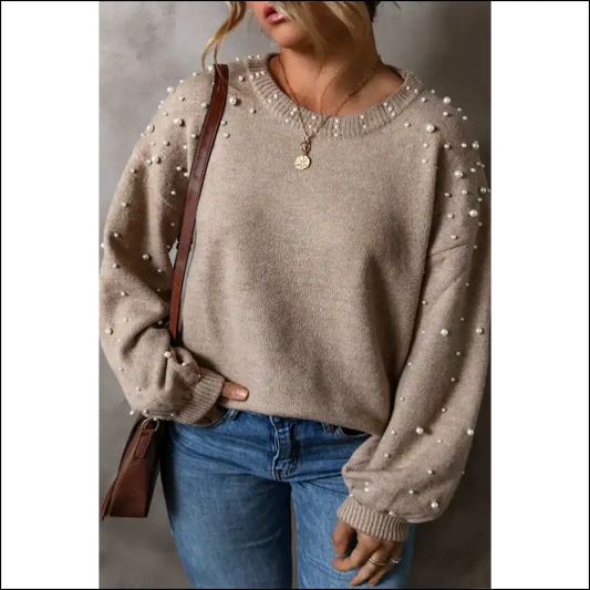 Smoke Show Sweater: Plus Size Pearl Pullover Perfection from Needful Things! 💀 - Gray / 1x - Sweaters&cardigans Sweaters & Cardigans