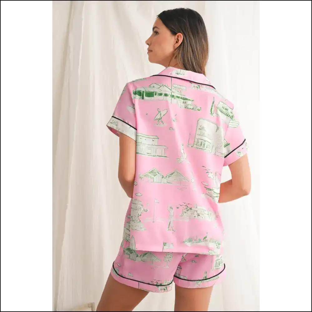 Chic Pink Pajama Set: Netflix and Chill Needful Things - Loungewear Set Two Piece Sets on Sale Worldwide Shipping