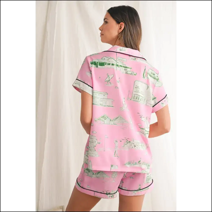 Chic Pink Pajama Set: Netflix and Chill Needful Things - Loungewear Set Two Piece Sets on Sale Worldwide Shipping