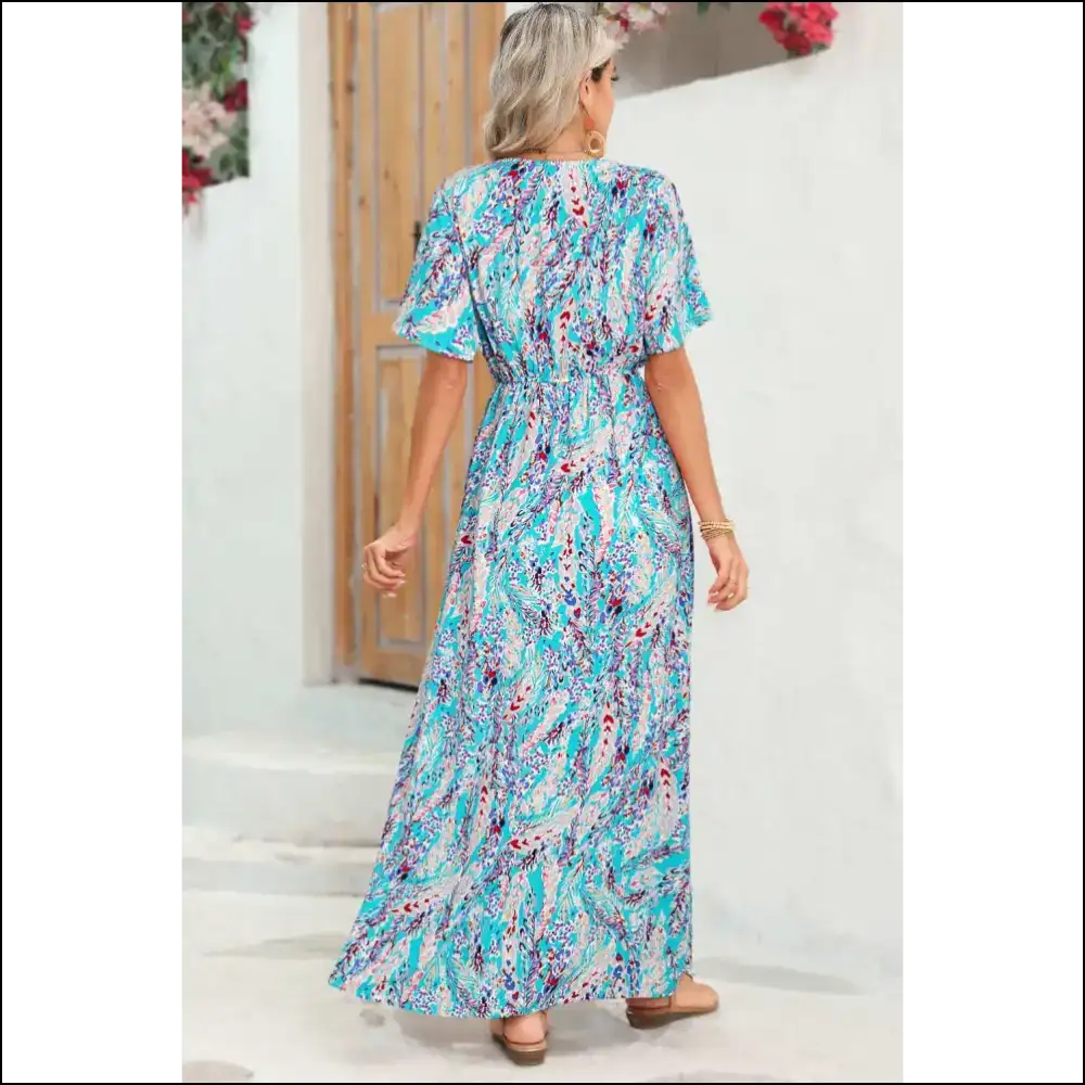 Abstract Botanic Print: Turns Heads Hides Snacks (needful Things) 🌿 - Maxi Dresses on Sale Worldwide Shipping