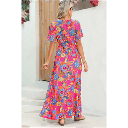 Abstract Botanic Print: Turns Heads Hides Snacks (needful Things) 🌿 - Maxi Dresses on Sale Worldwide Shipping