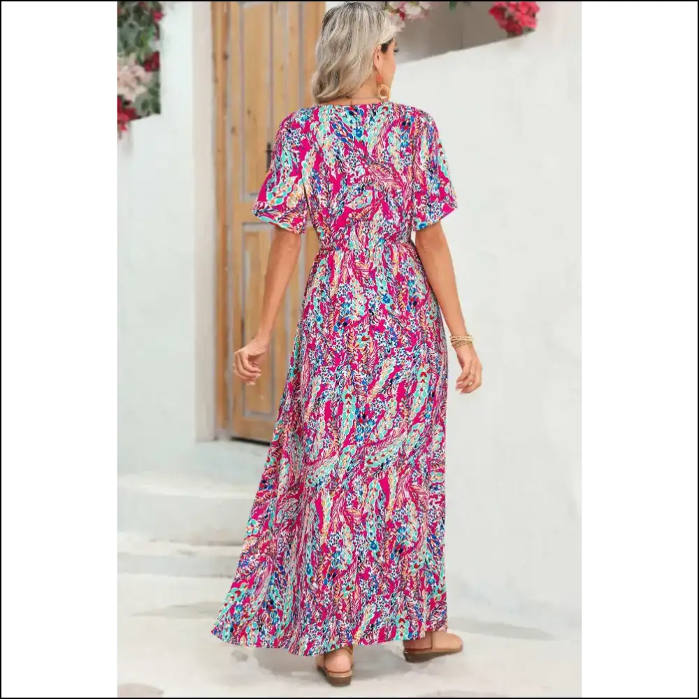 Abstract Botanic Print: Turns Heads Hides Snacks (needful Things) 🌿 - Maxi Dresses on Sale Worldwide Shipping