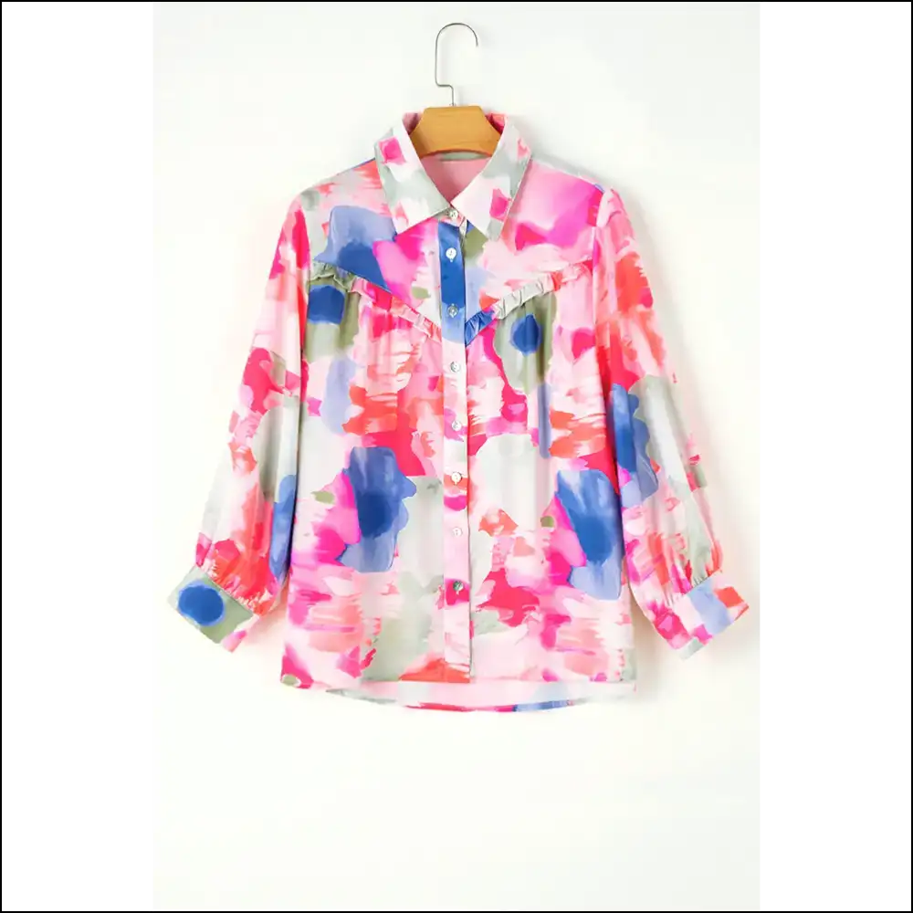 Abstract Frill Shirt: Conquer Brunch (and Bad Decisions) 🤪 Needful Things - Long Sleeve Tops Shirts & on Sale Worldwide Shipping