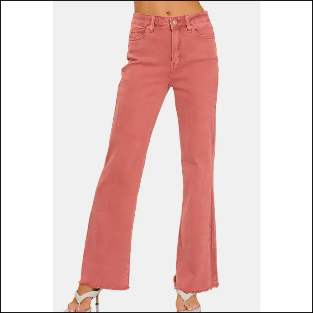 Acid Washed Zenana Jeans: Elegance with an Edge Attitude Included! 😎 - Pink / Xl - Jeans on Sale Worldwide Shipping