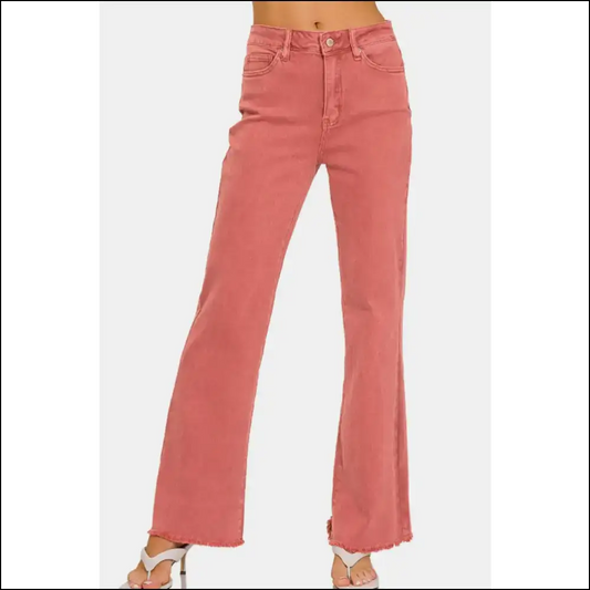Acid Washed Zenana Jeans: Elegance with an Edge Attitude Included! 😎 - Pink / Xl - Jeans on Sale Worldwide Shipping