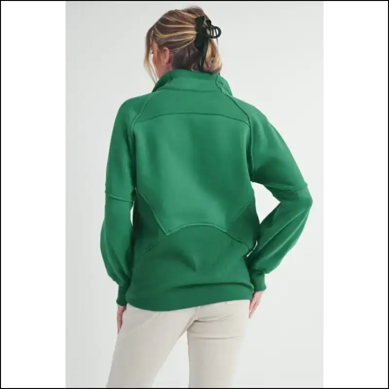 Aemi + co Chic Half Zip Raglan Sweatshirt - Sweatshirts & Hoodies on Sale Worldwide Shipping