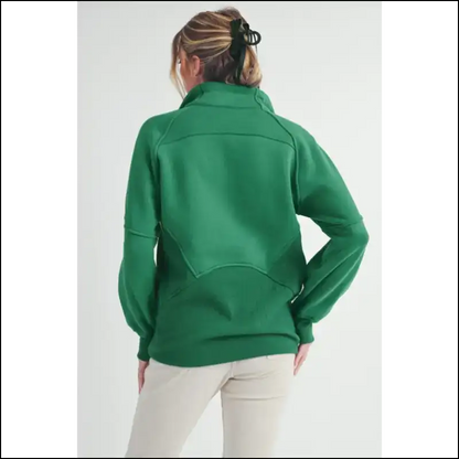 Aemi + co Chic Half Zip Raglan Sweatshirt - Sweatshirts & Hoodies on Sale Worldwide Shipping