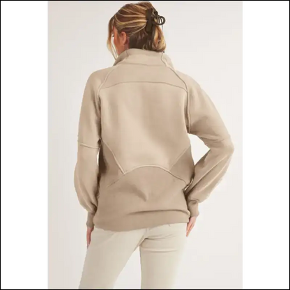 Aemi + co Chic Half Zip Raglan Sweatshirt with Kangaroo Pocket - Sweatshirts & Hoodies on Sale Worldwide Shipping