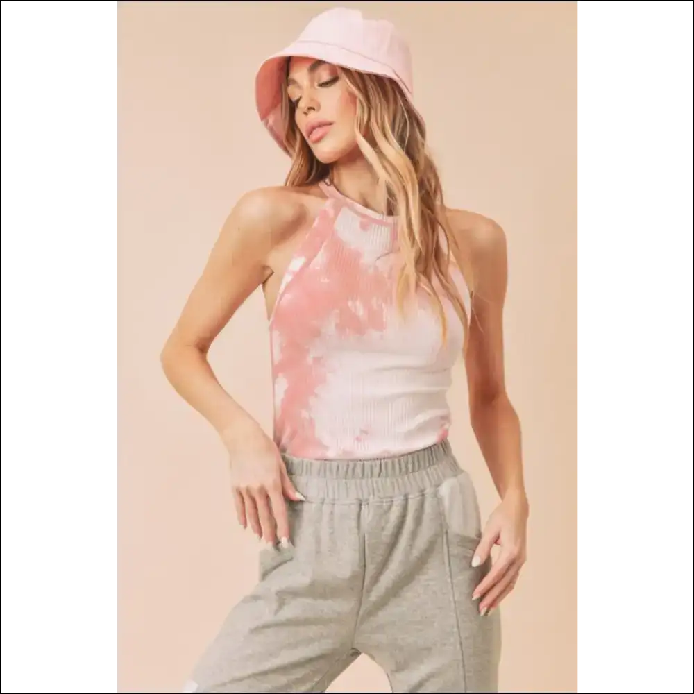 Aemi + co Chic Ribbed Tie-dye Tank - your Summer Essential - Tops on Sale Worldwide Shipping