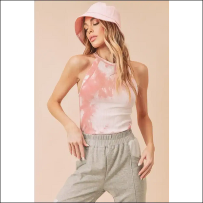 Aemi + co Chic Ribbed Tie-dye Tank - your Summer Essential - Tops on Sale Worldwide Shipping
