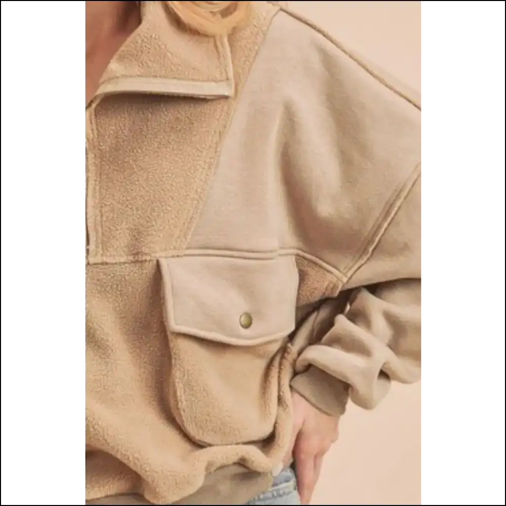 Aemi + co Exposed Seam Half Zip Sweatshirt - Sweatshirts & Hoodies on Sale Worldwide Shipping