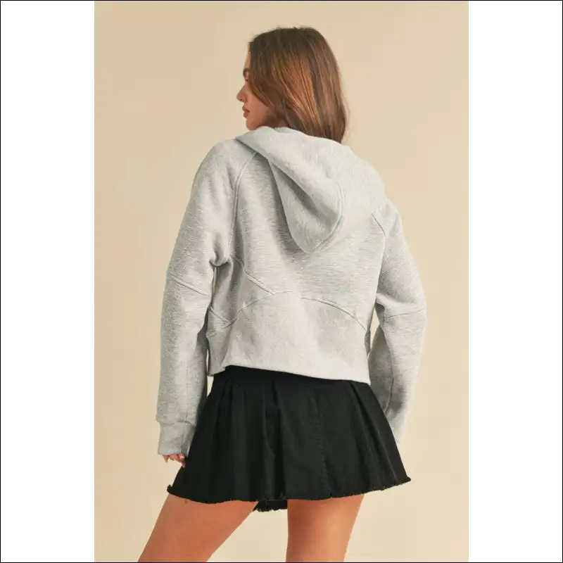 Aemi + co Chic Half Zip Raglan Sleeve Hoodie - Sweatshirts & Hoodies on Sale Worldwide Shipping