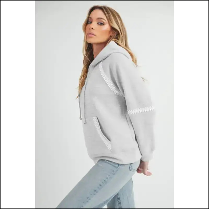 Aemi + co Lace Detail Drawstring Hoodie - Hoodies Sweatshirts & on Sale Worldwide Shipping