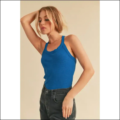Aemi + co Scoop Neck Ribbed Tank - your Wardrobe Essential - Tops on Sale Worldwide Shipping
