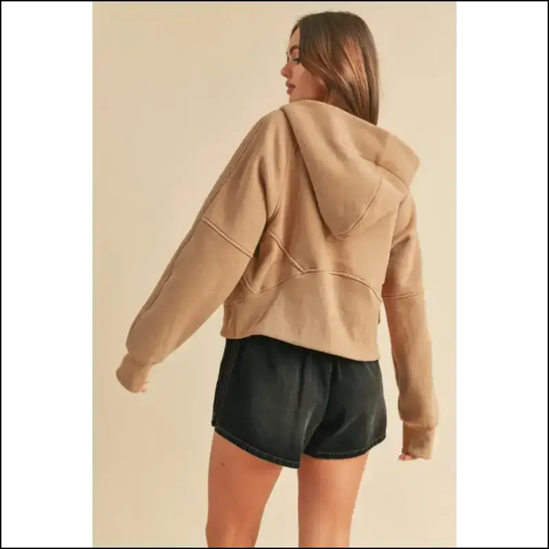 Aemi + co Stylish Half Zip Raglan Sleeve Hoodie - Hoodies Sweatshirts & on Sale Worldwide Shipping