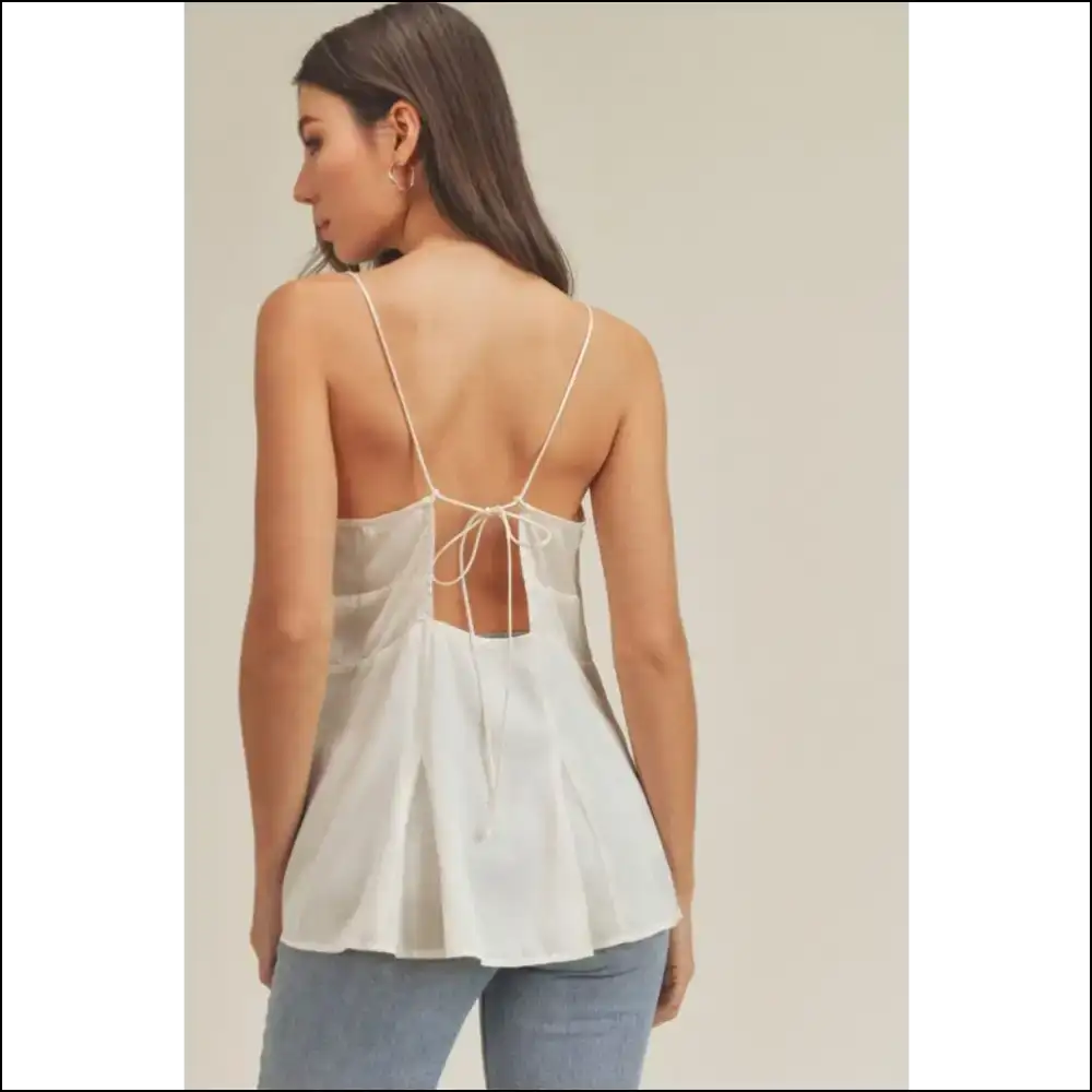 Aemi + co Tie Back V-neck Cami - Chic and Versatile - Tank Tops on Sale Worldwide Shipping