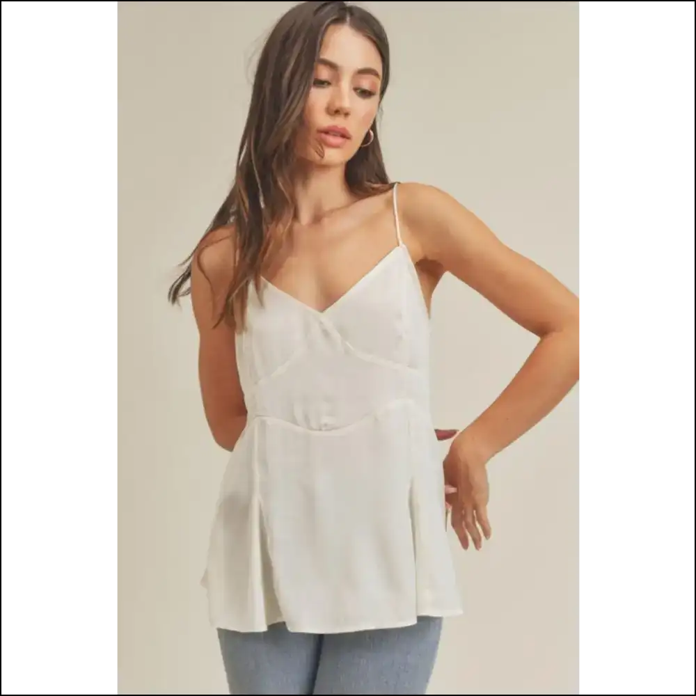 Aemi + co Tie Back V-neck Cami - Chic and Versatile - Tank Tops on Sale Worldwide Shipping