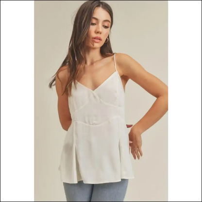 Aemi + co Tie Back V-neck Cami - Chic and Versatile - Tank Tops on Sale Worldwide Shipping