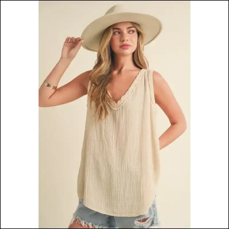 Aemi + co V-neck Wide Strap Magic Tank - Tops on Sale Worldwide Shipping