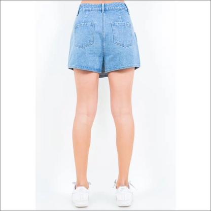 American Bazi Cargo Pocket Denim Skort - Skorts Shorts on Sale Worldwide Shipping